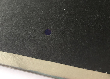 Ink mark on the cover