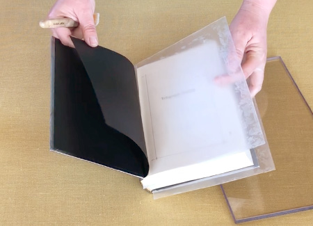 Inserting the plastic sheets